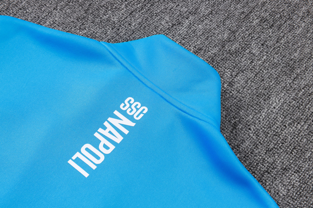 2025/2026 Napoli light blue long-sleeved training kit with full-length zipper