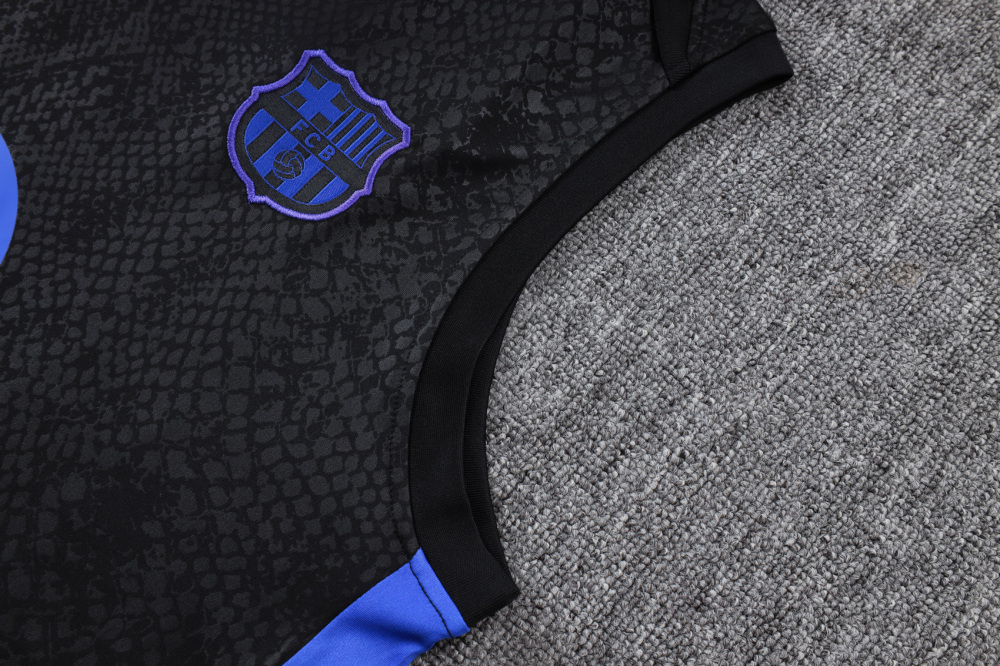 2025/2026 Barcelona Black Stamped Sleeveless Training Kit