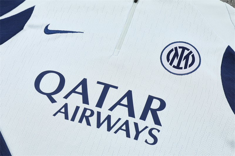 2025/2026 Inter Milan Light gray Long-Sleeved Half-Zip Training Kit