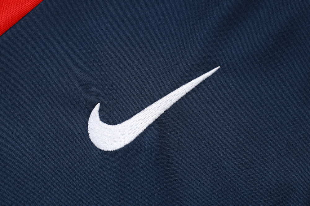 2025/2026 Paris Saint-Germain Blue (Red on Shoulders) Half-Zip Long-Sleeve Training Suit Kit