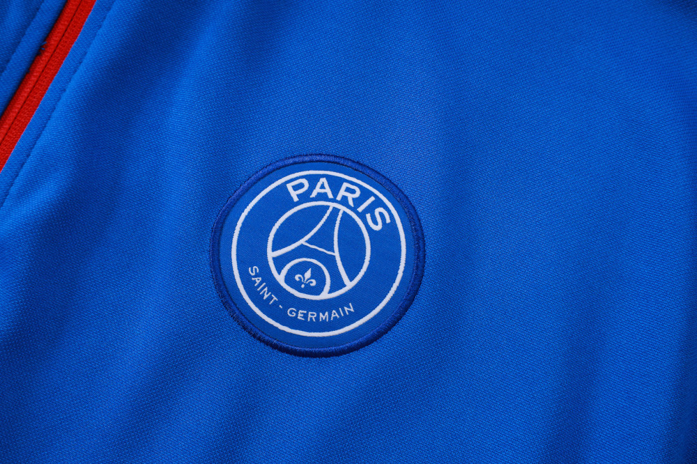 2025/2026 Paris Saint-Germain Blue and Red Long-Zip Long-Sleeve Training Suit Kit