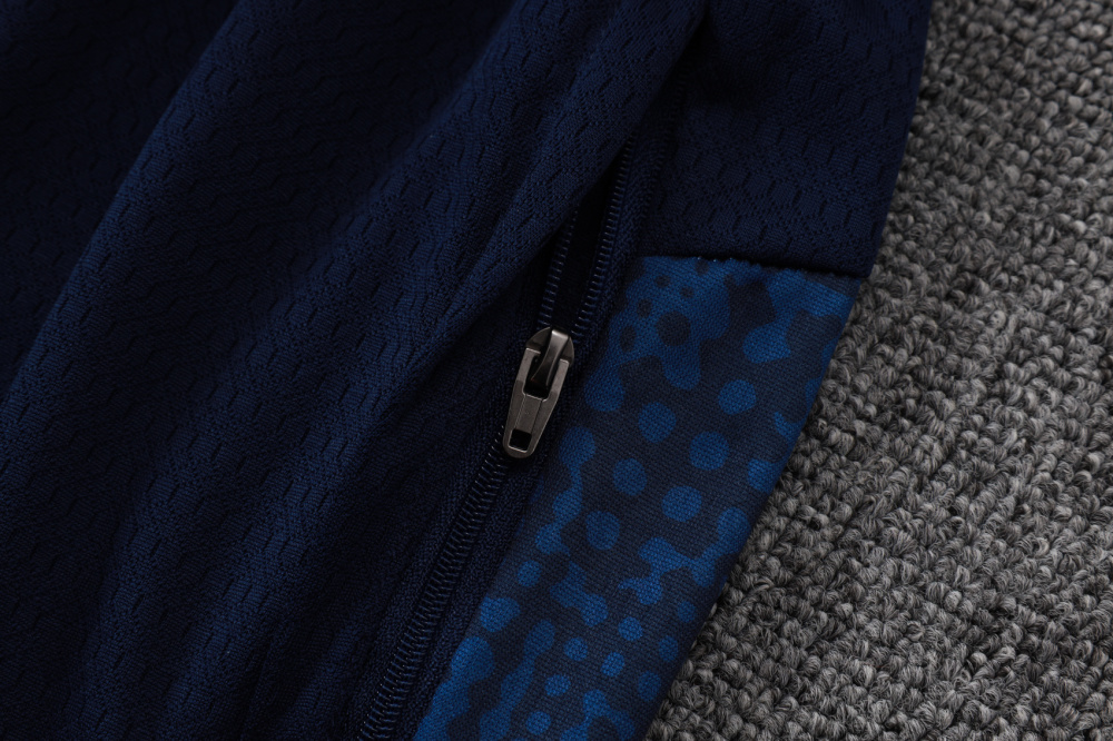 2025/2026 Marseille Navy Blue Long-Sleeve Half-Zip Training Suit Kit