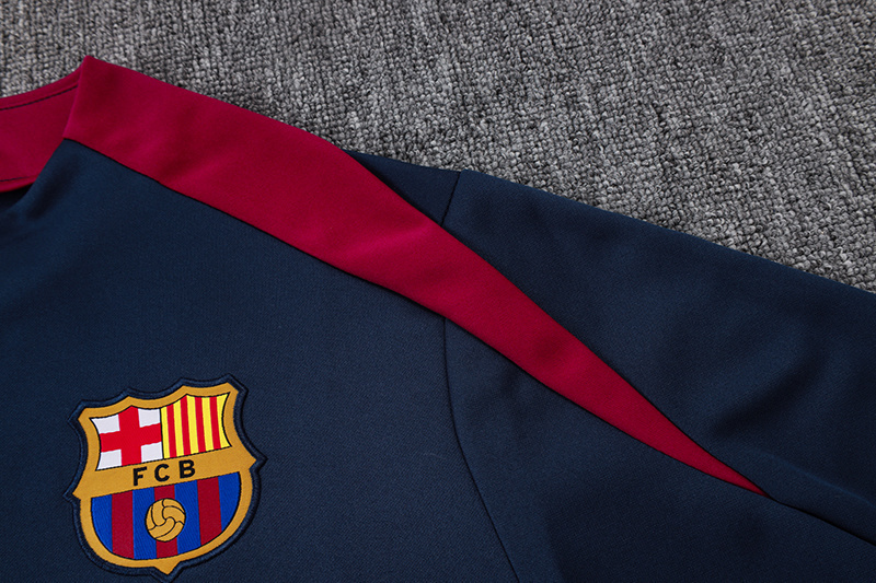 2025/2026 Barcelona dark blue long-sleeved full-zip training kit