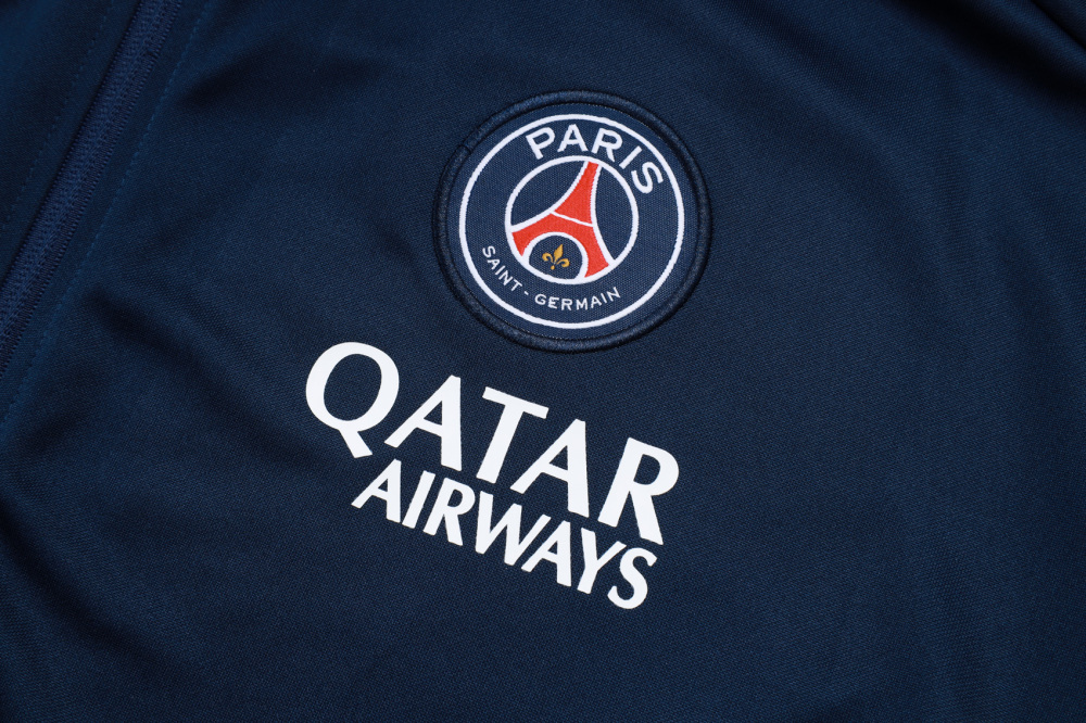 2025/2026 Paris Saint-Germain Blue and Red Long-Zip Long-Sleeve Training Suit Kit