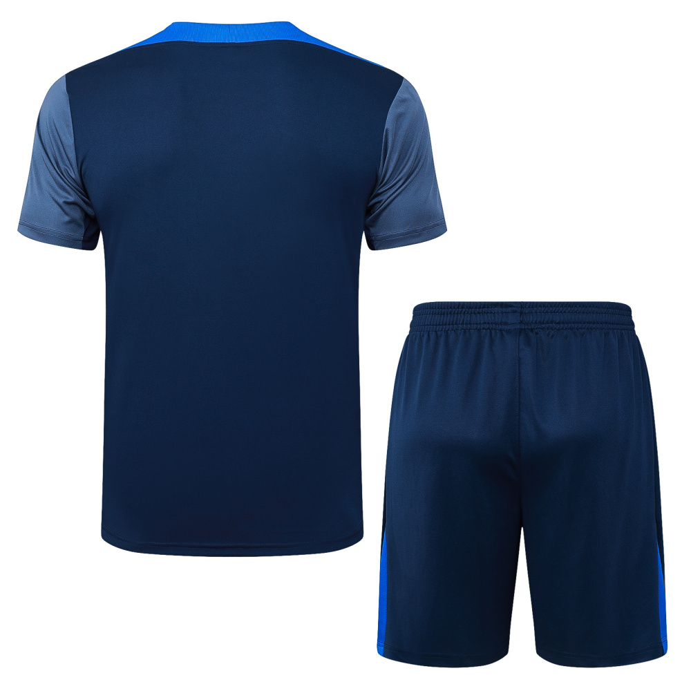 2025/2026 Paris Saint-Germain Dark Blue (Light Blue on Shoulders) Short-Sleeve Training Kit