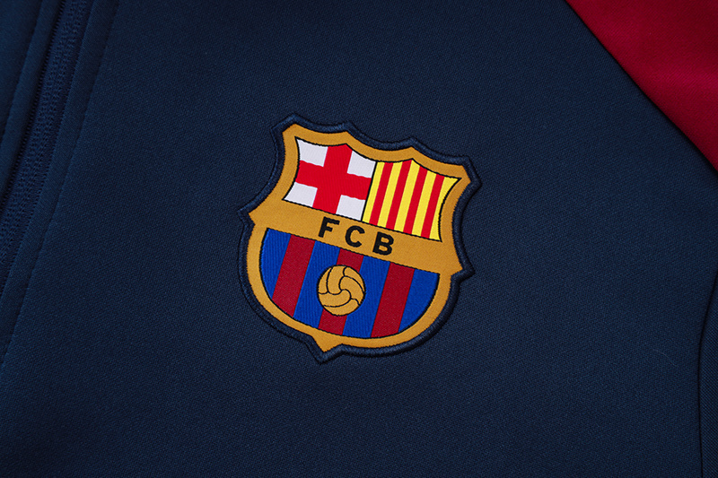 2025/2026 Barcelona dark blue long-sleeved full-zip training kit