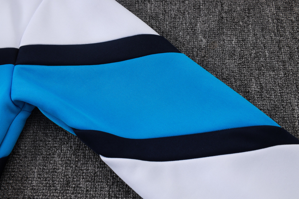 2025/2026 Napoli White and Blue Long-Sleeved Training Kit with Full Zipper