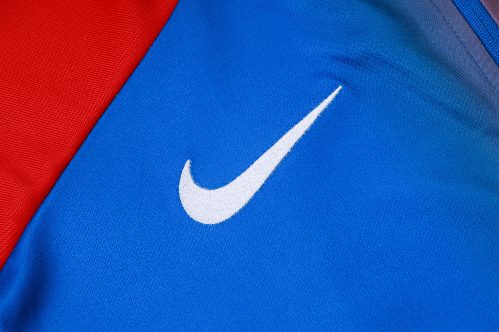 2025/2026 Paris Saint-Germain Blue and Red Half-Zip Long-Sleeve Training Suit Kit