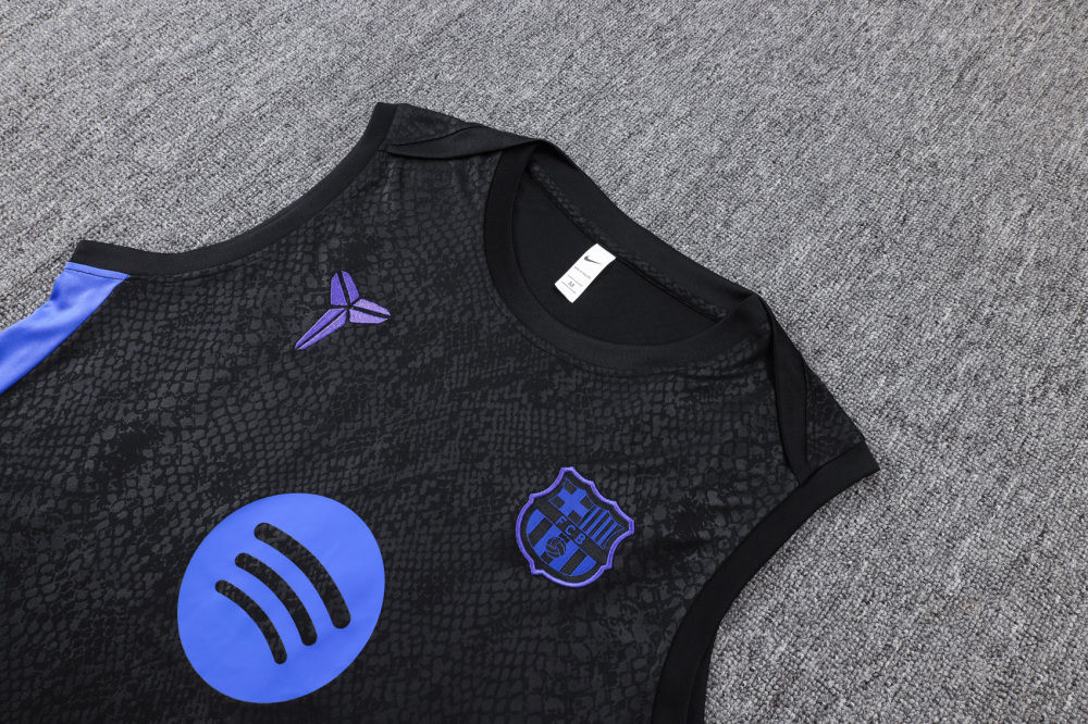 2025/2026 Barcelona Black Stamped Sleeveless Training Kit