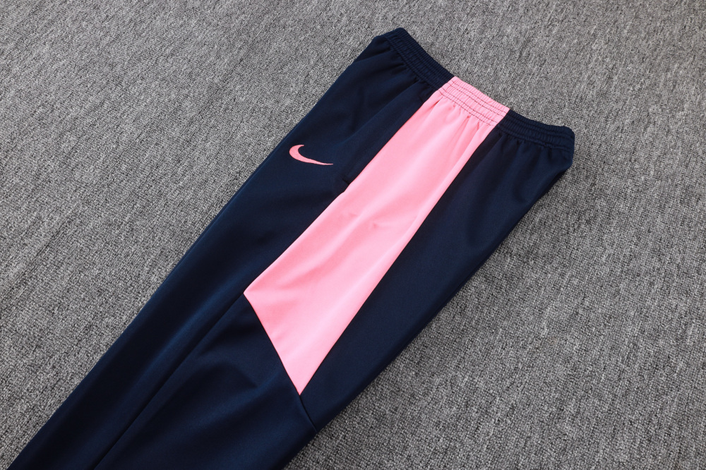 2025/2026 Barcelona Dark Blue and Pink Long-Sleeved Full-Zip Hooded Training Kit