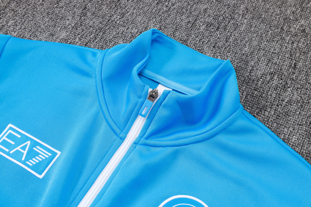 2025/2026 Napoli light blue long-sleeved training kit with full-length zipper