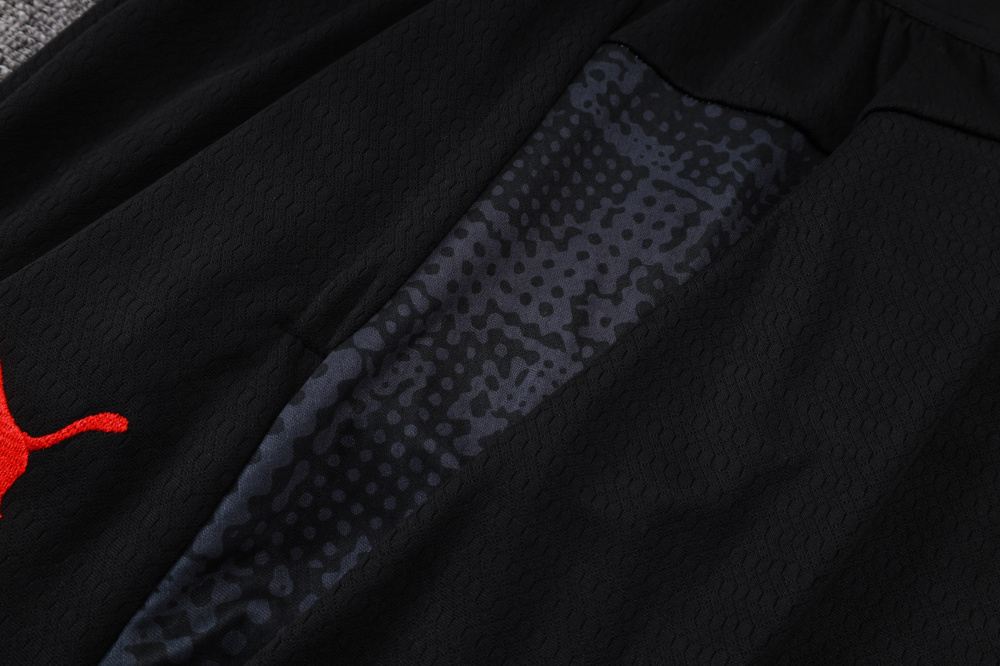 2025/2026 AC Milan Black inkjet Long-Sleeved Half-Zip Training Kit
