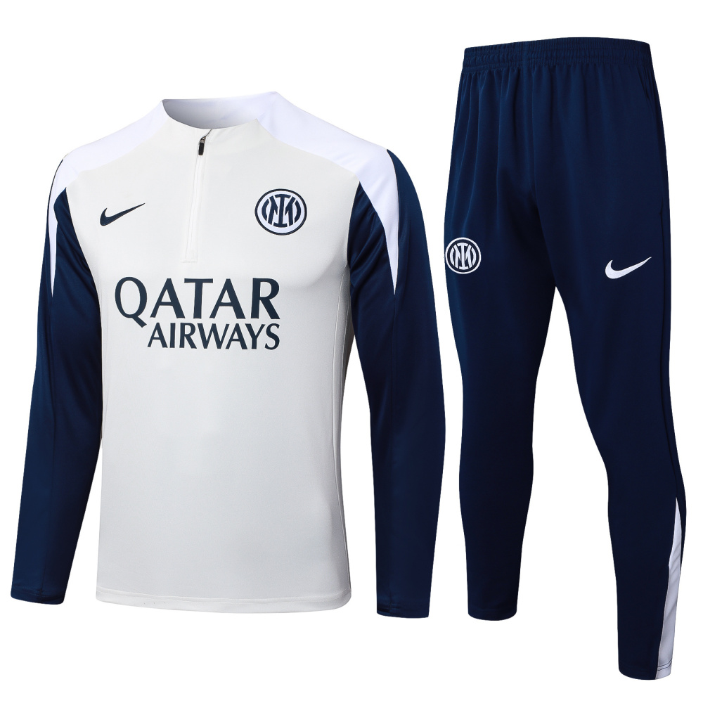 2025/2026 Inter Milan Off-white Long-Sleeved Half-Zip Training Kit