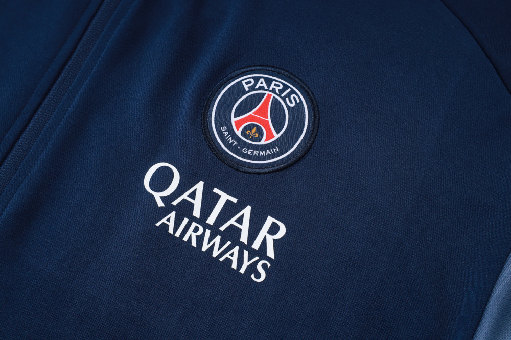 2025/2026 Paris Saint-Germain Grey Long-Zip Long-Sleeve Training Suit Kit