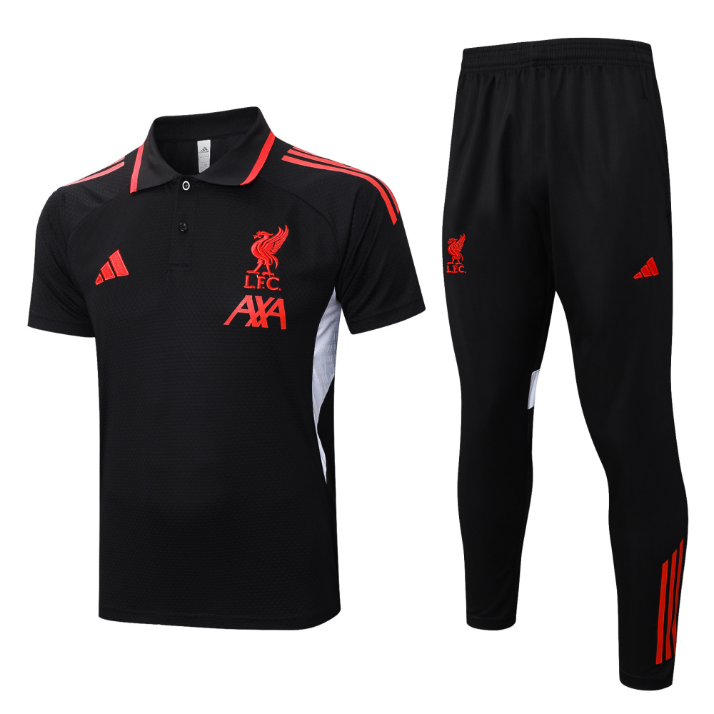 2025/2026 Liverpool Black Polo Short-Sleeve Training Kit