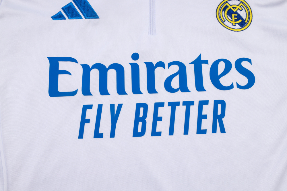 2025/2026 Real Madrid Blue and White Half-Zip Changxou Training Kit