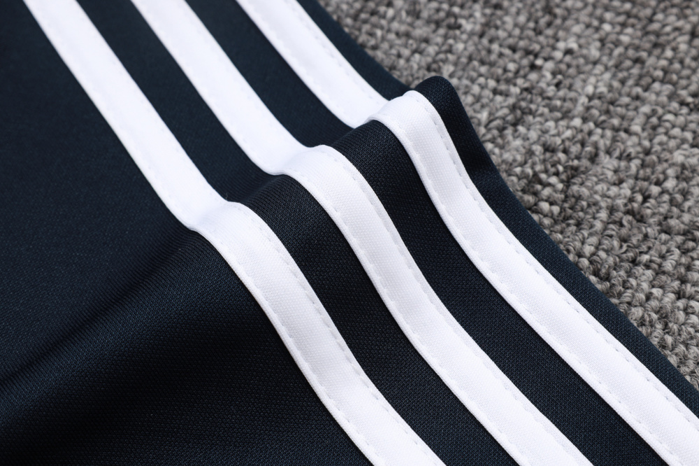 2025/2026 Real Madrid Dark Blue Retro Long Zipper Long Sleeve Training Kit