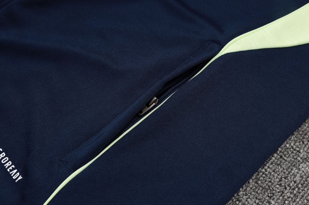 2025/2026 Real Madrid Dark Blue Long-Zip Long-Sleeve Training Kit