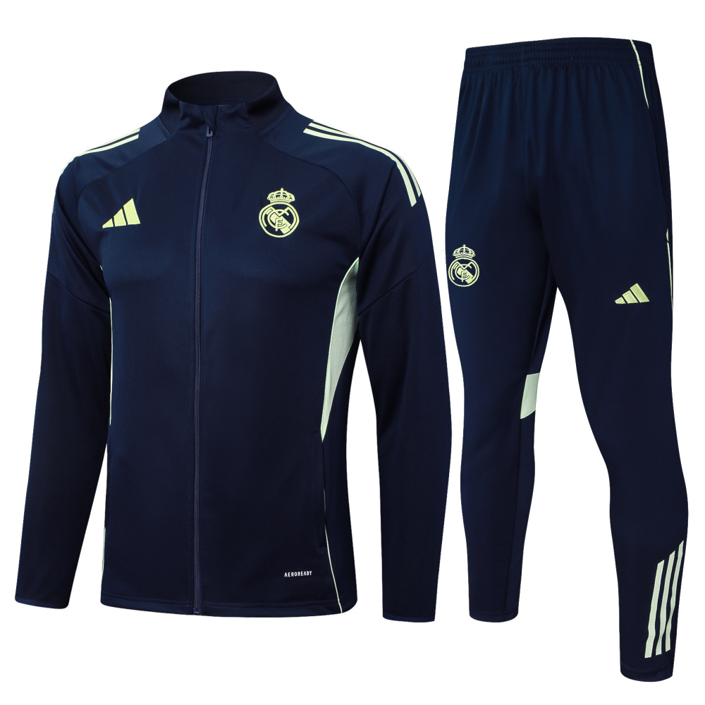 2025/2026 Real Madrid Dark Blue Long-Zip Long-Sleeve Training Kit