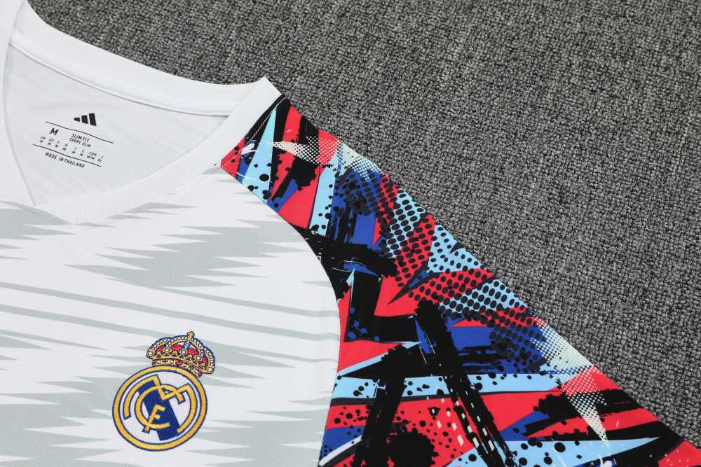 2025/2026 Real Madrid White Camouflage Short-Sleeve Training Kit