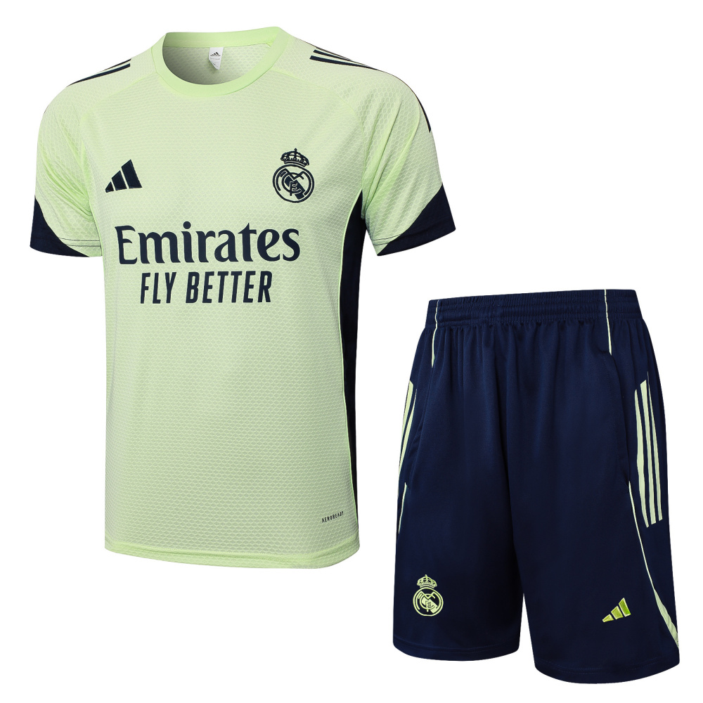 2025/2026 Real Madrid Blue/Light Green Short-Sleeve Training Kit