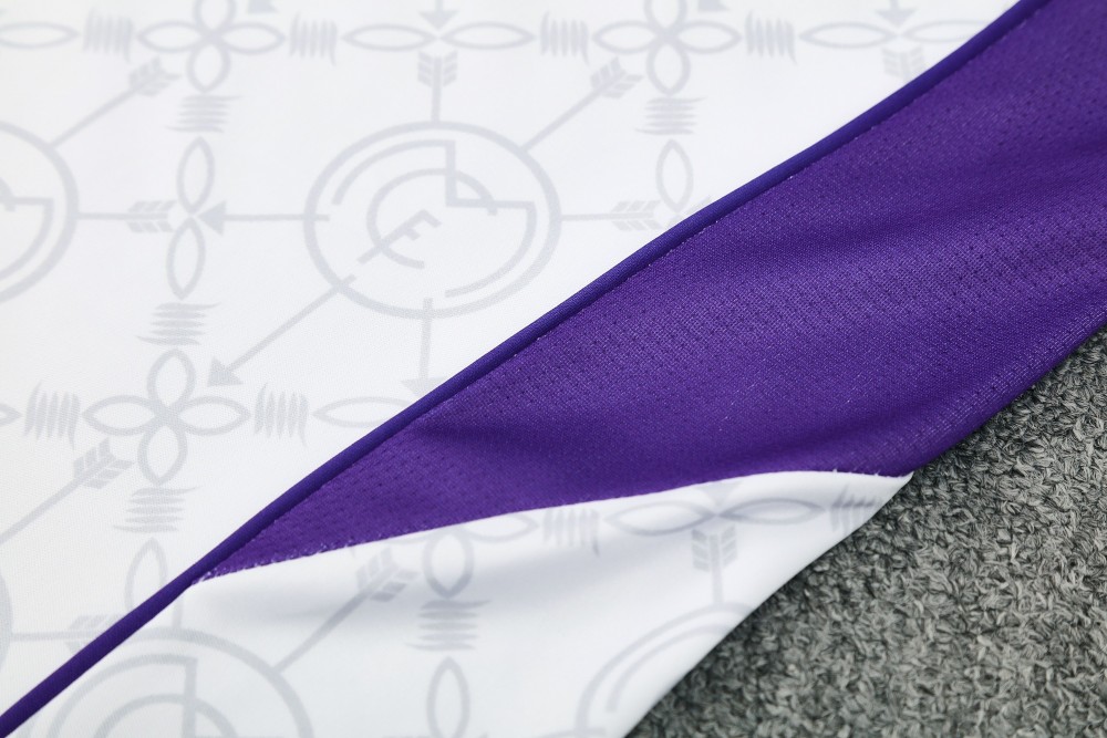 2025/2026 Real Madrid White and Purple Short-Sleeve Training Kit