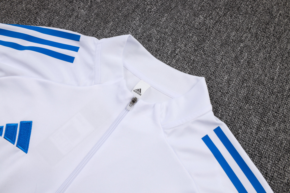 2025/2026 Real Madrid Blue and White Half-Zip Changxou Training Kit