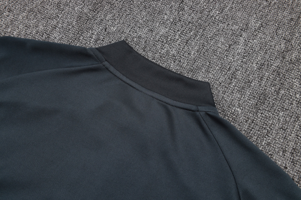 2025/2026 Real Madrid Dark Grey Half-Zip Long-Sleeve Training Kit