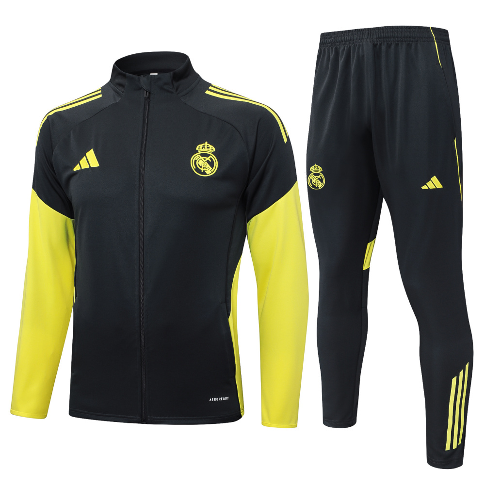 2025/2026 Real Madrid Dark Grey Long-Zip Long-Sleeve Training Kit