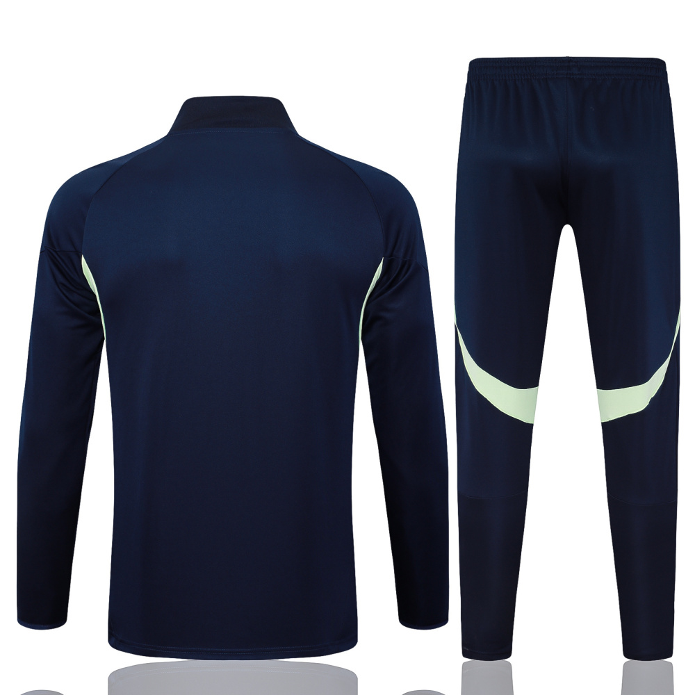 2025/2026 Real Madrid Dark Blue Long-Zip Long-Sleeve Training Kit