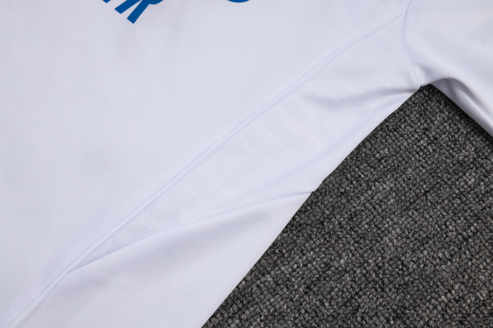 2025/2026 Real Madrid Blue and White Half-Zip Changxou Training Kit
