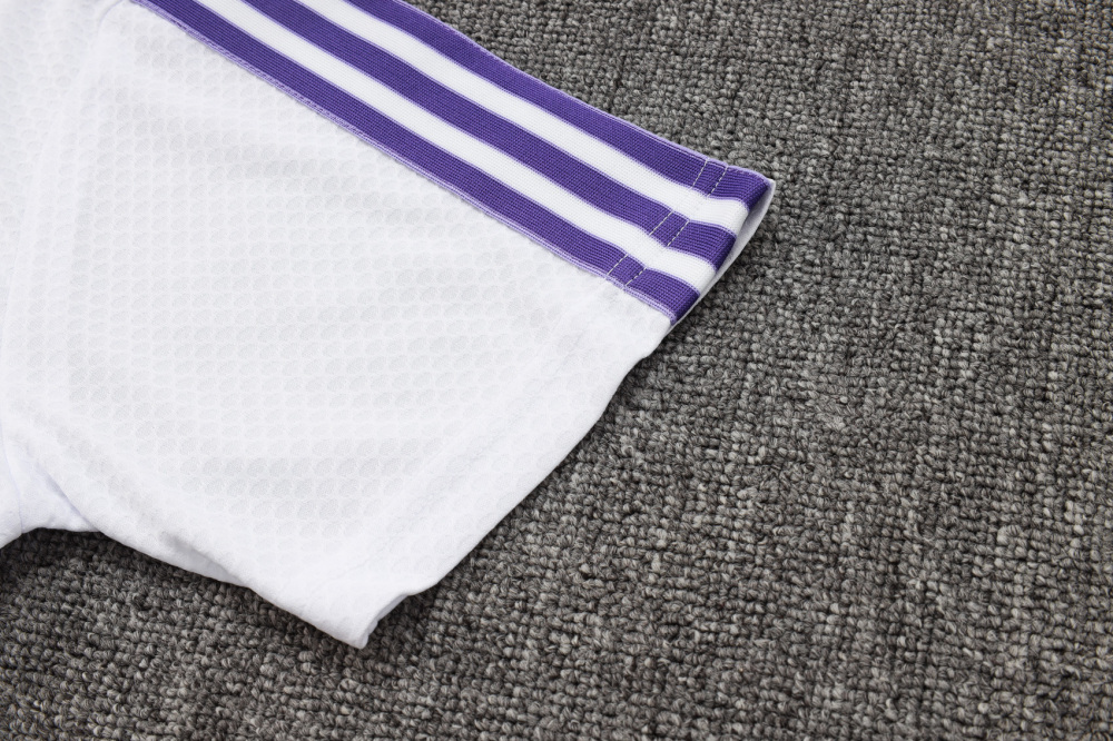 2025/2026 Real Madrid White and Purple Retro Short-Sleeve Training Kit