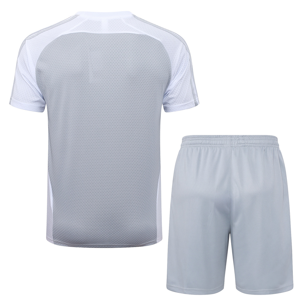 2025/2026 Real Madrid Grey and White Short-Sleeve Training Kit
