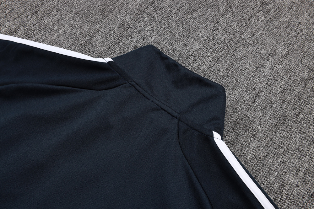 2025/2026 Real Madrid Dark Blue Retro Long Zipper Long Sleeve Training Kit