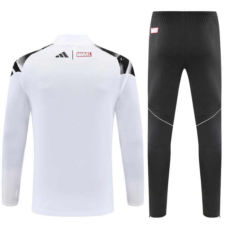 2025/2026 Real Madrid White Camouflage Half-Zip Long-Sleeve Training Kit