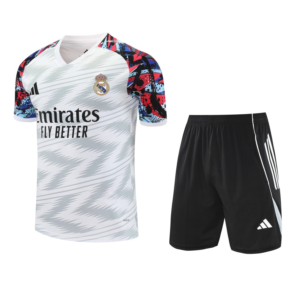 2025/2026 Real Madrid White Camouflage Short-Sleeve Training Kit