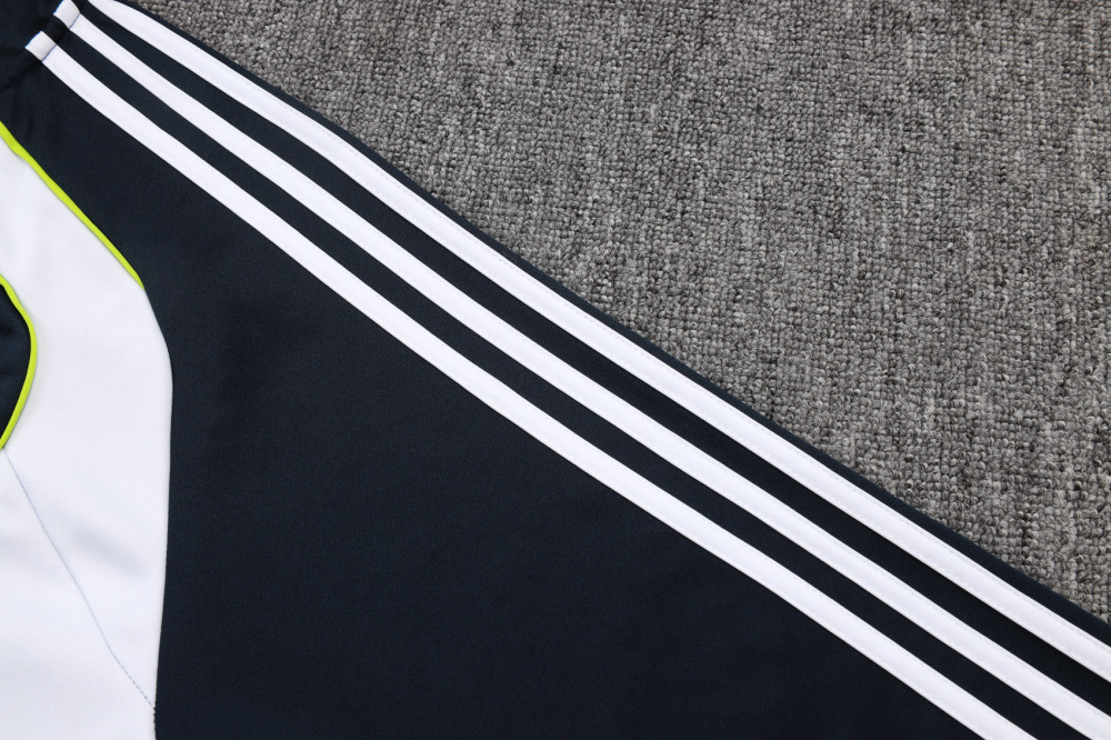 2025/2026 Real Madrid Dark Blue Retro Long Zipper Long Sleeve Training Kit