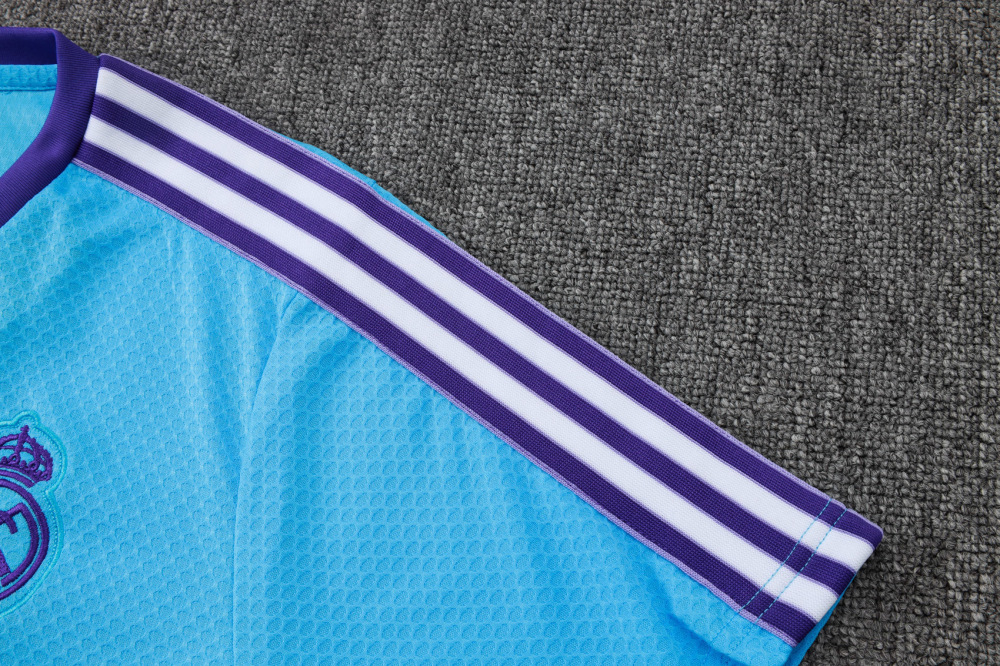 2025/2026 Real Madrid Blue-Green Retro Short-Sleeve Training Kit