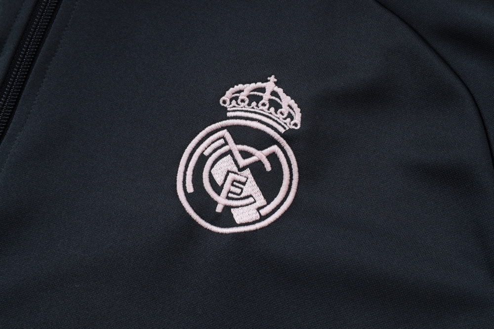 2025/2026 Real Madrid Dark Grey Long-Zip Long-Sleeve Training Kit