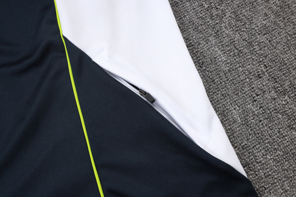 2025/2026 Real Madrid Dark Blue Retro Long Zipper Long Sleeve Training Kit