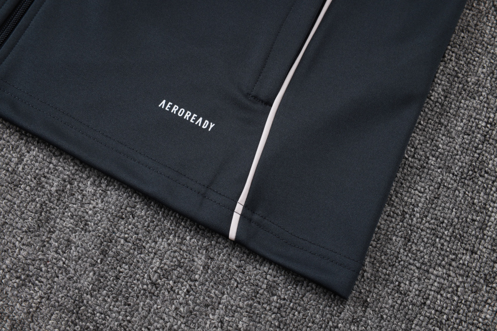 2025/2026 Real Madrid Dark Grey Long-Zip Long-Sleeve Training Kit