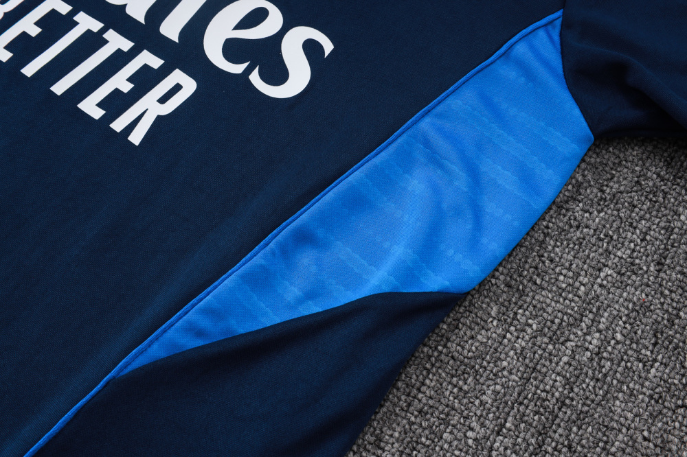 2025/2026 Real Madrid Royal Blue Half-Zip Long-Sleeve Training Kit