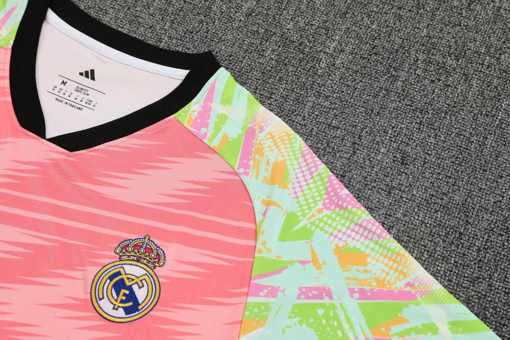 2025/2026 Real Madrid Pink Camouflage Short-Sleeve Training Kit