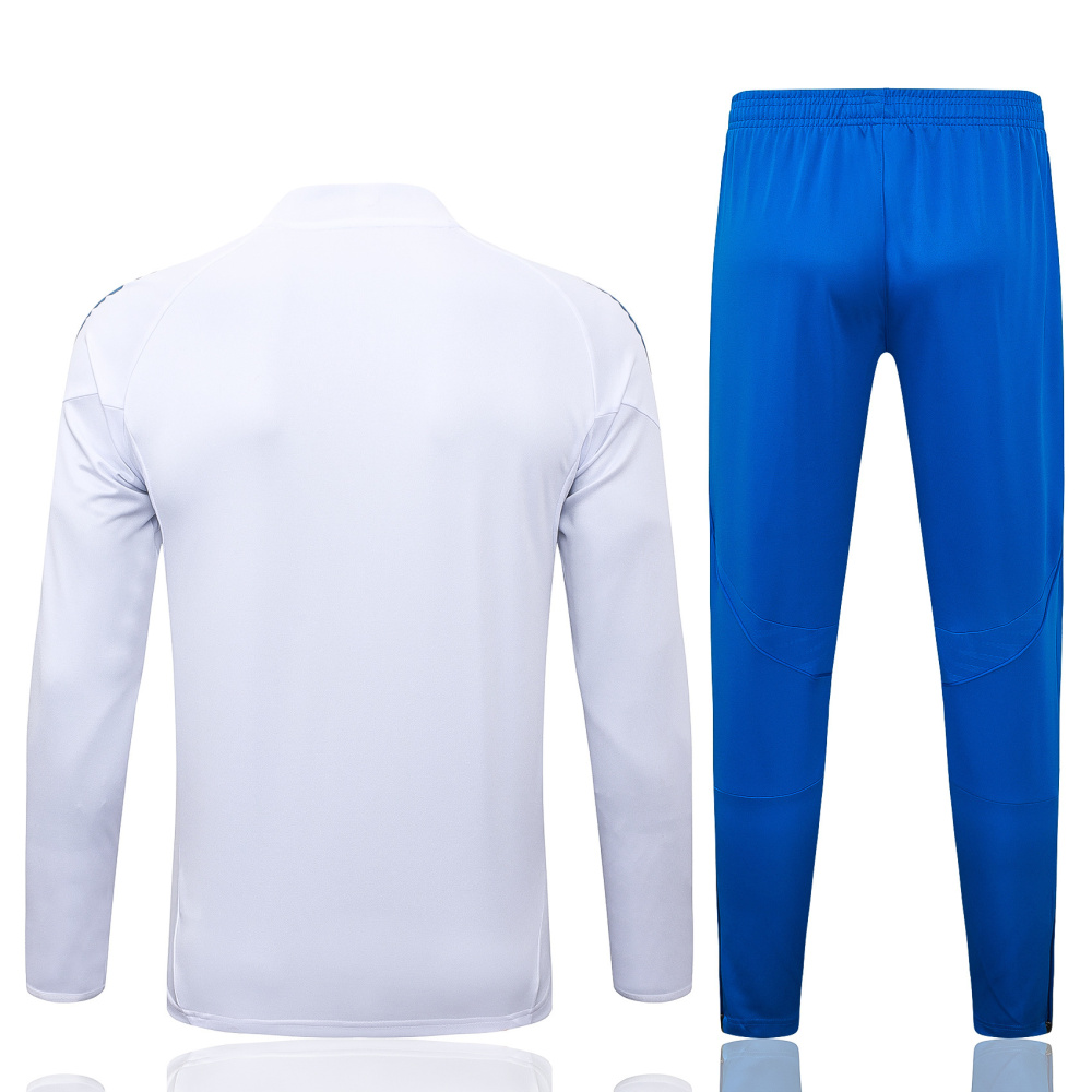 2025/2026 Real Madrid Blue and White Half-Zip Changxou Training Kit