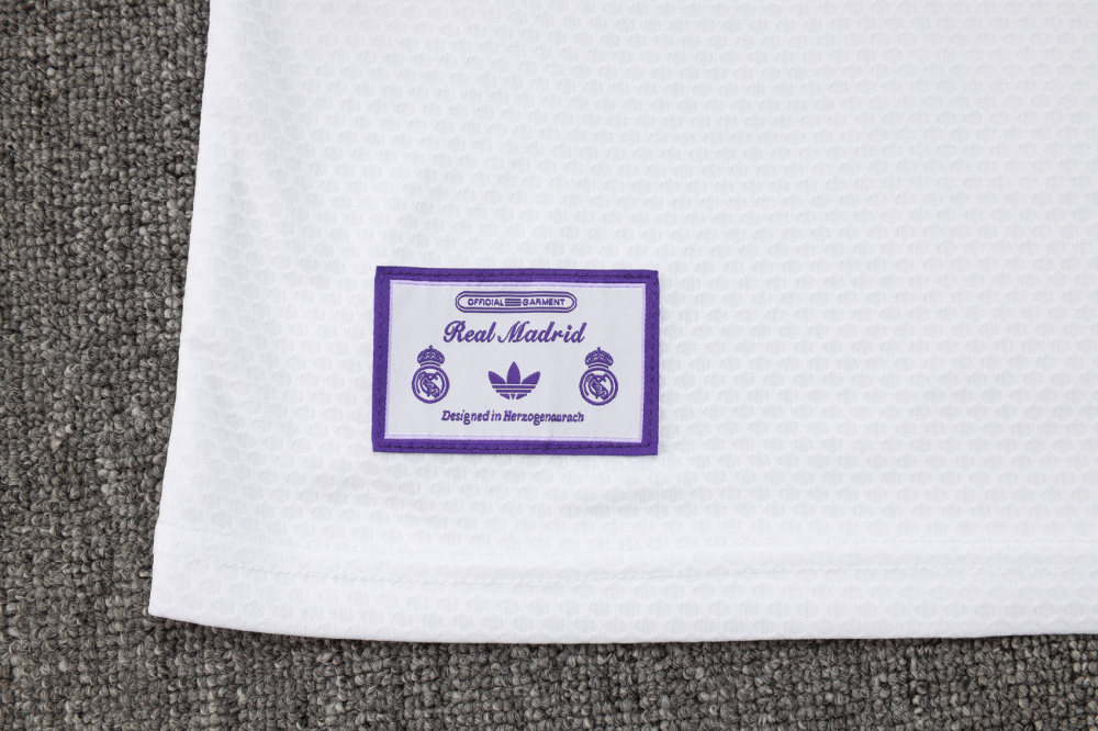 2025/2026 Real Madrid White and Purple Retro Short-Sleeve Training Kit