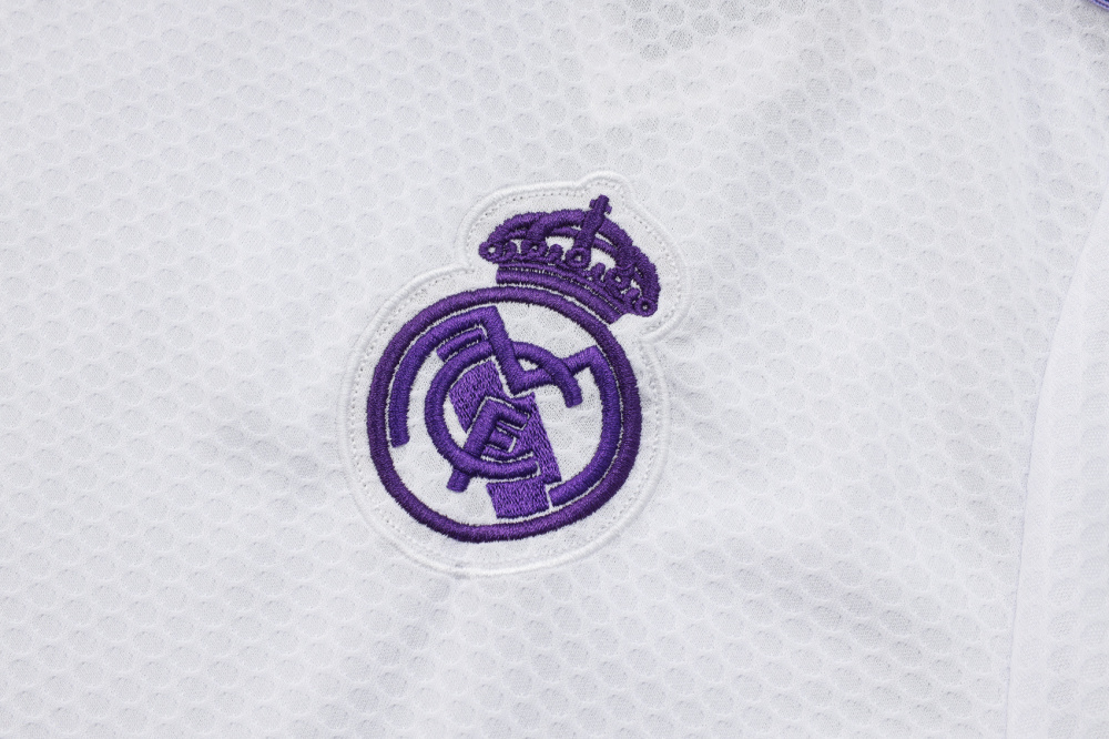 2025/2026 Real Madrid White and Purple Retro Short-Sleeve Training Kit