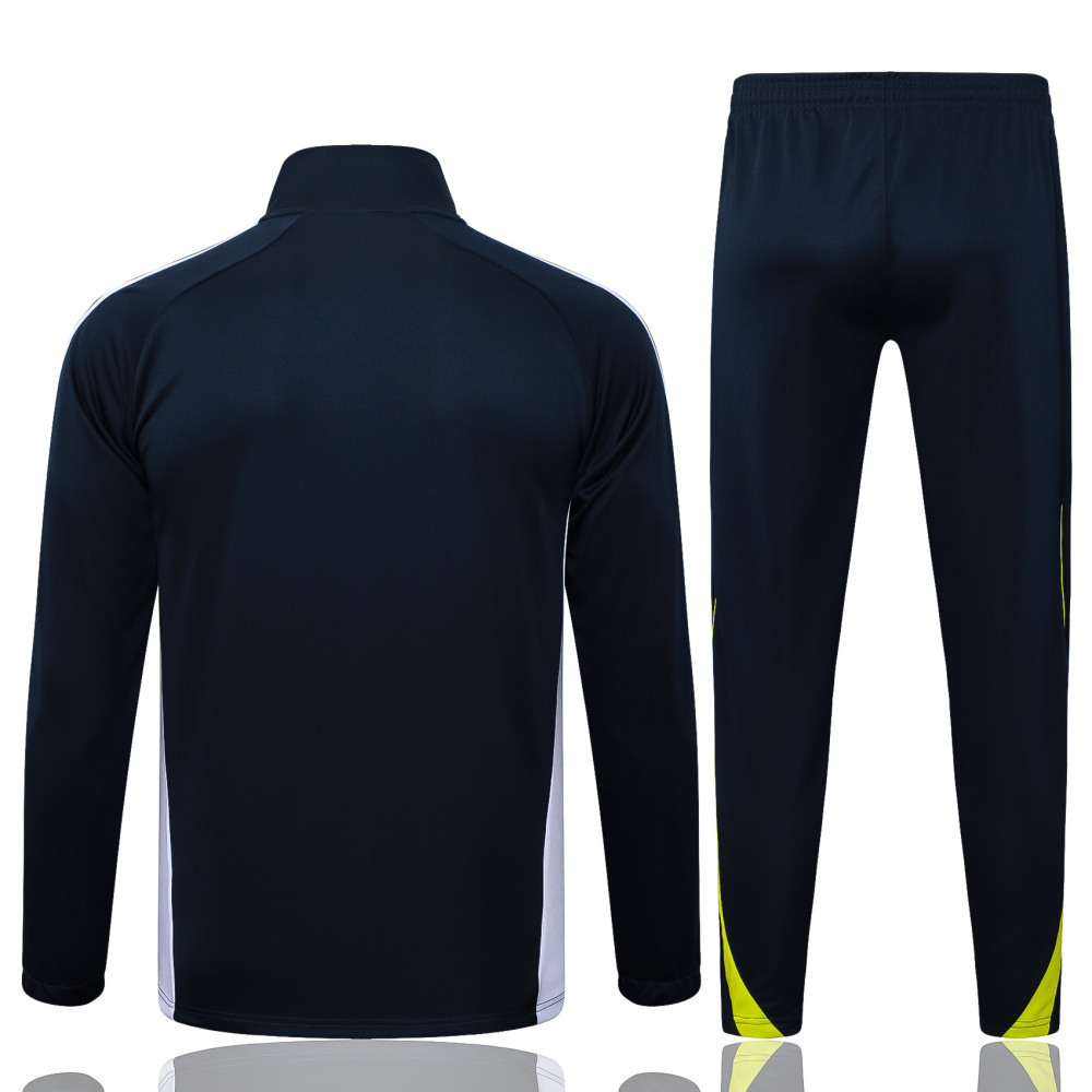 2025/2026 Real Madrid Dark Blue Retro Long Zipper Long Sleeve Training Kit