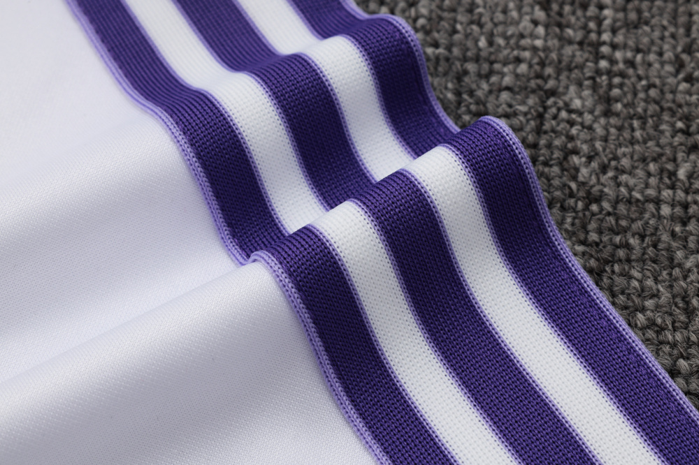 2025/2026 Real Madrid White and Purple Retro Half-Zip Long-Sleeve Training Kit