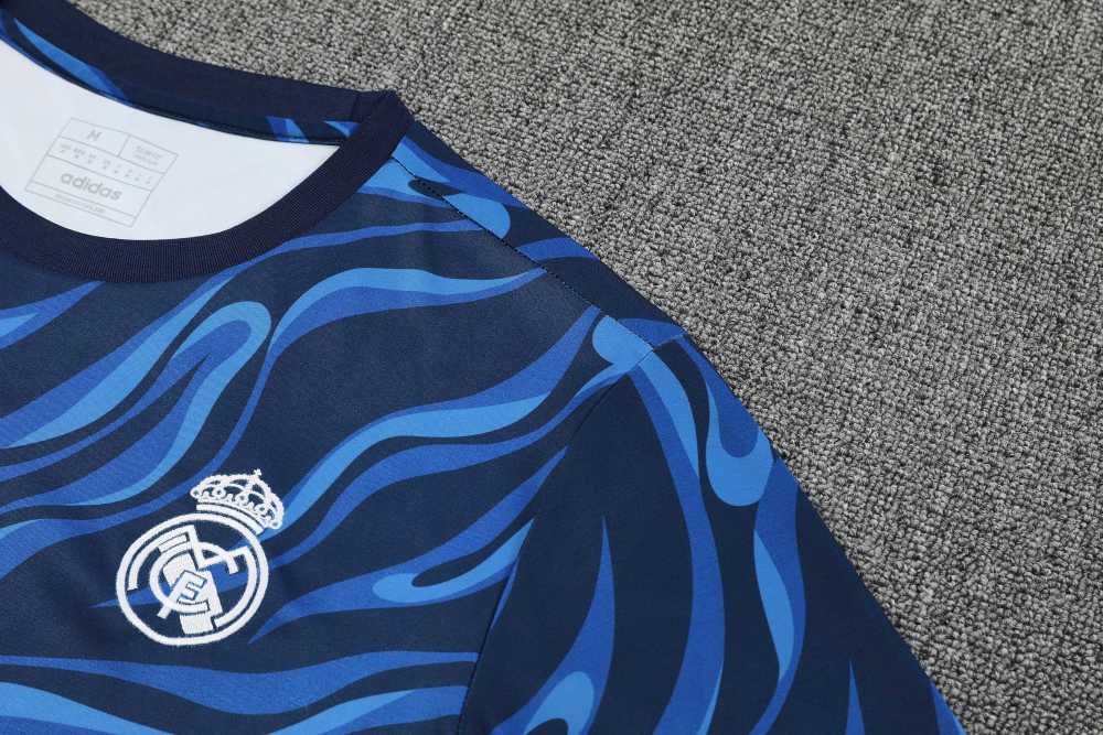 2025/2026 Real Madrid Blue Ink Short-Sleeve Training Kit