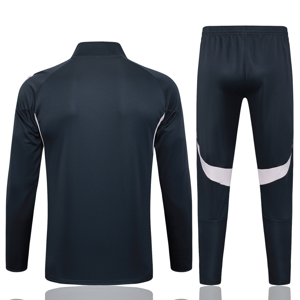 2025/2026 Real Madrid Dark Grey Long-Zip Long-Sleeve Training Kit